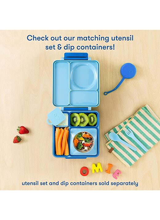 OmieBox - Isı Yalıtımlı Mavi Bento Yemek Kutusu 4