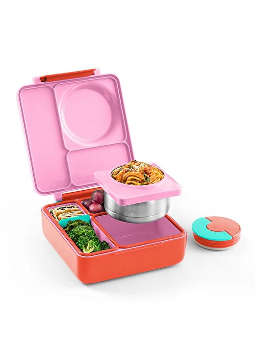 OmieBox - Isı Yalıtımlı Pembe Bento Yemek Kutusu 1