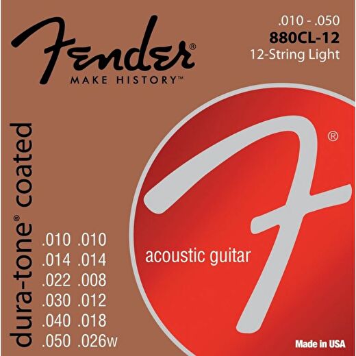 Fender Dura-Tone Coated 80/20 880CL-12 10-50 1