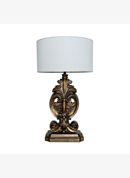 Merin Motifli Eskitme Gold Abajur 1