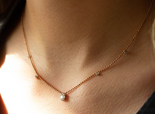 0,17 ct Baget Pırlanta Kolye 2