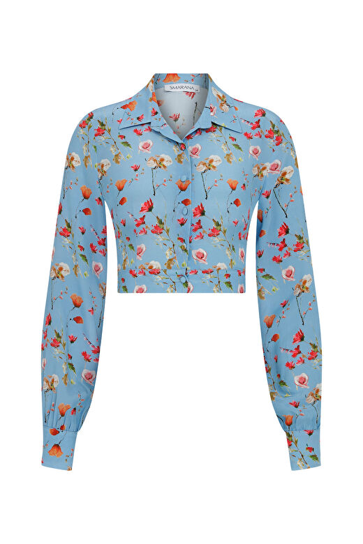 Floral Ön Pat Detaylı Gömlek 1
