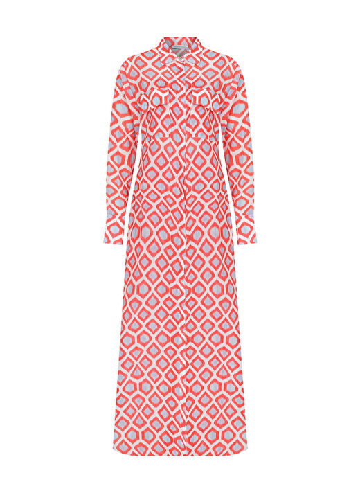Coral Uzun Cotton Vual Gömlek 1