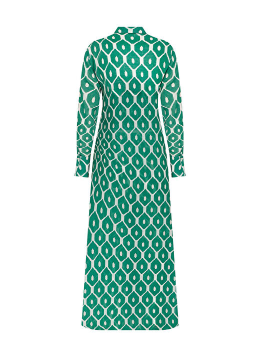 Ultramarine Green Uzun Cotton Vual Gömlek 2