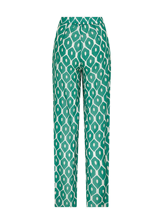 Ön Yırtmaç Detaylı Ultramarine Green Pantolon 2