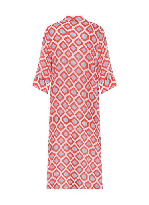 Hakim Yaka Kısa Cotton Coral Kaftan 2