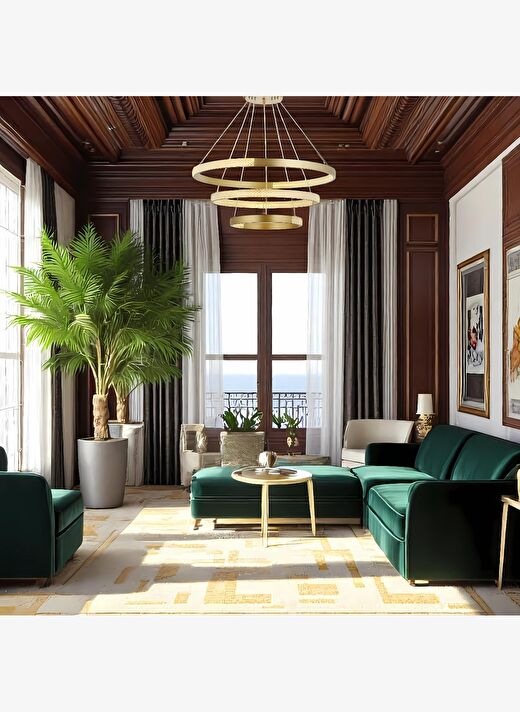 Mendy Gold Çember LED Sarkıt Avize 2