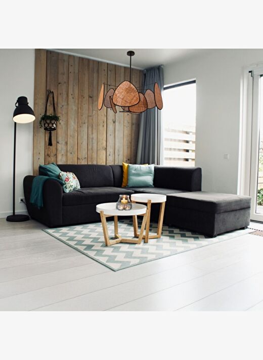 Bulut Doğal Koyu Renk Hazeran Avize 75 x 35 cm 9+1 Yaprak ve 3+1 Duylu 4