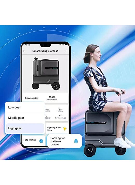 AirWheel SE3T Elektrikli Binilebilir Scooter Valiz - Siyah (Kayıtlı Bagaj) 3
