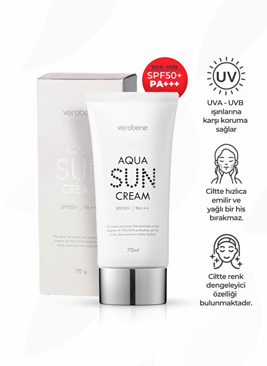 Su Bazlı Ekstra Nemlendirici Güneş Kremi Aqua Sun Cream 70ml 3