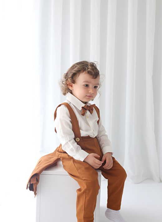 Kahve Yelekli Askılı Takım 4'lü Set 2