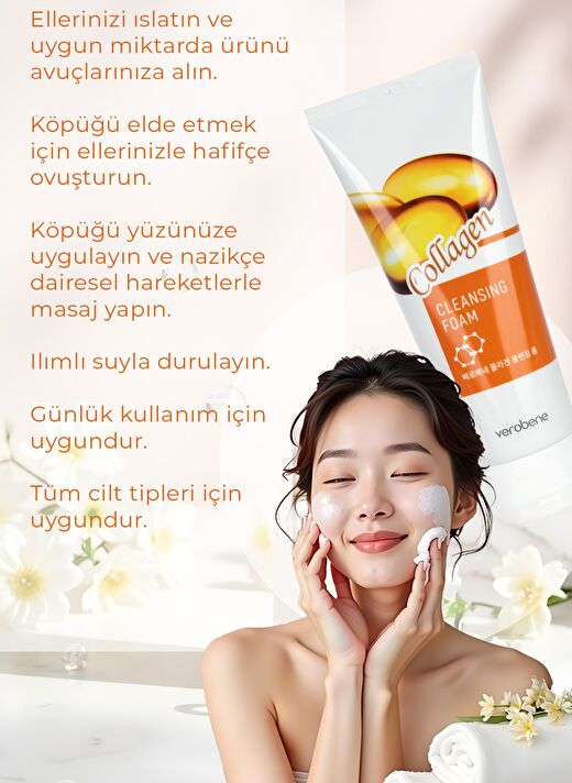 Kolajen İçerikli Nemlendirici ve Sıkılaştırıcı Yüz Temizleme Köpüğü 150ml 4