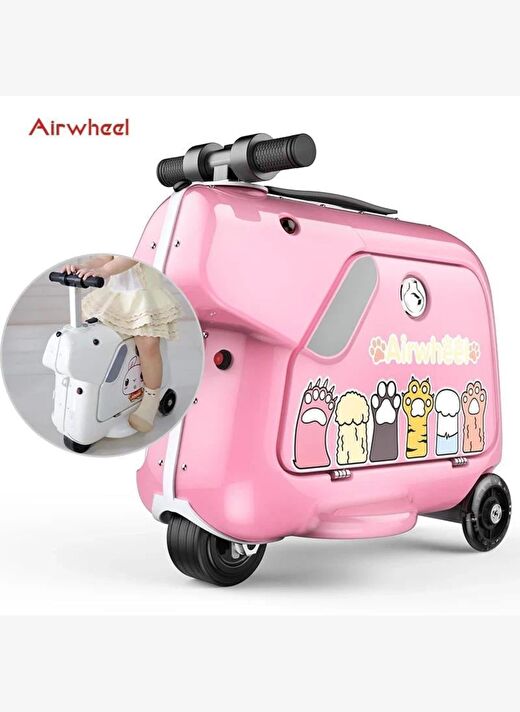 	Airwheel SQ3 Çocuklar İçin Elektrikli Binilebilir Scooter Valiz - Pembe(Kabin Boy) 3