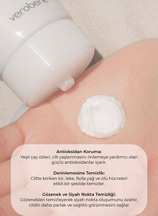 Yeşil Çay İçerikli Gözenek Arındırıcı ve Yatıştırıcı Yüz Temizleme Köpüğü 150ml 4