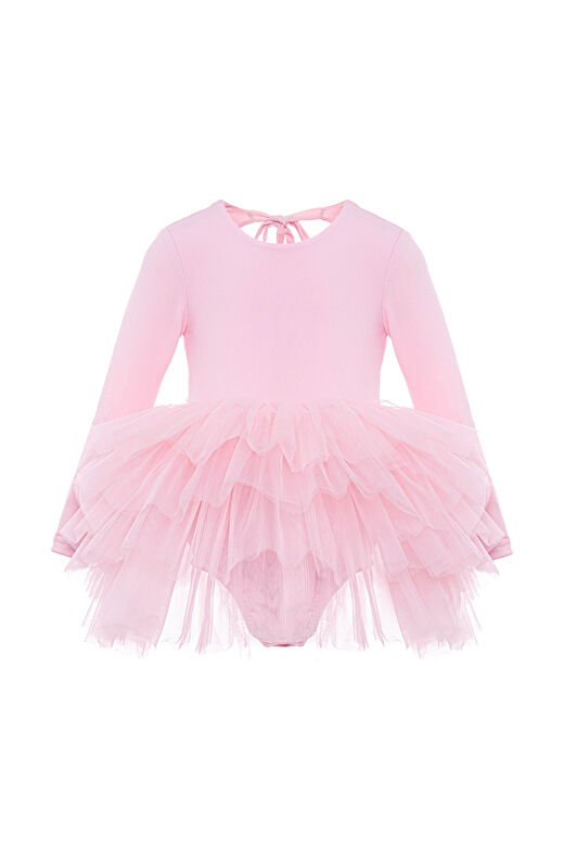 Pembe Sırtı Açık Tütü Elbise 3
