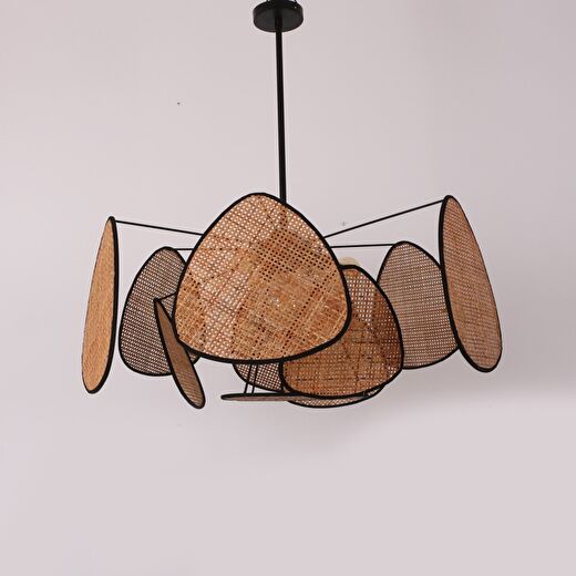 Bulut Doğal Koyu Renk Hazeran Avize 75 x 35 cm 9+1 Yaprak ve 3+1 Duylu 1