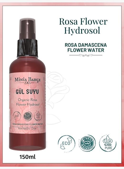 Gül Suyu – %100 Doğal Hidrosol, 150 ml  1