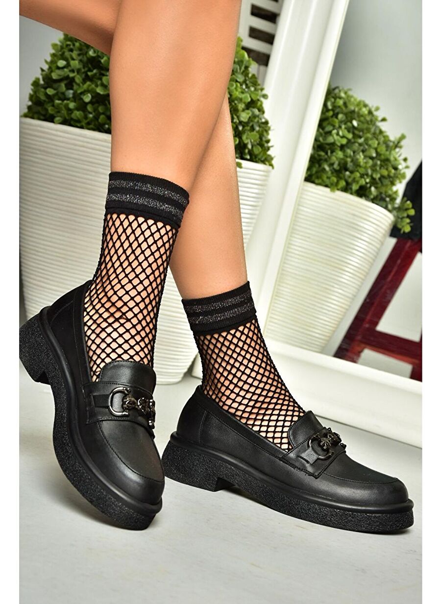 S996613009 Siyah Kalın Tabanlı Makosen Ayakkabı - 15529895 | Boyner