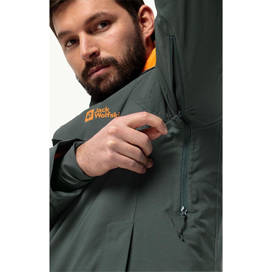 Outdoor Montu Jack Wolfskin Troposphere Erkek Mont Jack Wolfskin Koyu Yeşil  Erkek Kapüşon Yaka Mont Troposphere Ins