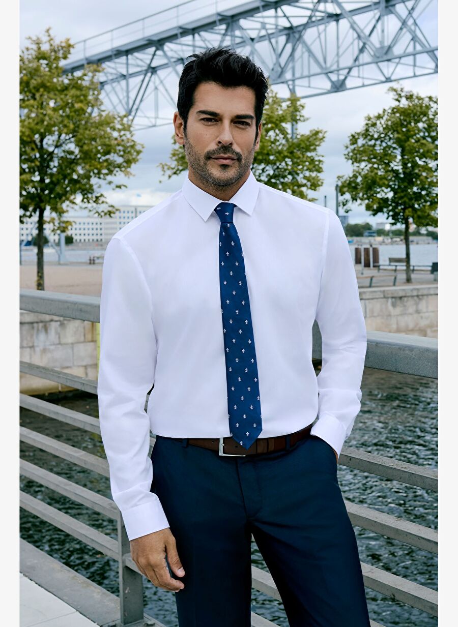 Altınyıldız Classic Slim Fit Klasik Düz Beyaz Erkek Gömlek 4A2000000007