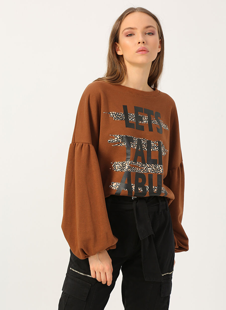 Quzu    Kahve Kadın Sweatshirt