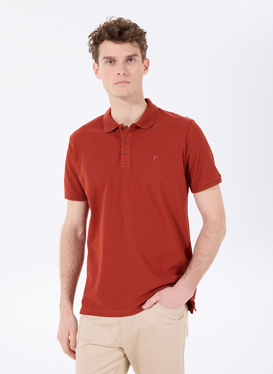 Fabrika Comfort Kiremit Erkek %100 Pamuk Polo T-Shirt NOBRO K CEPSIZ