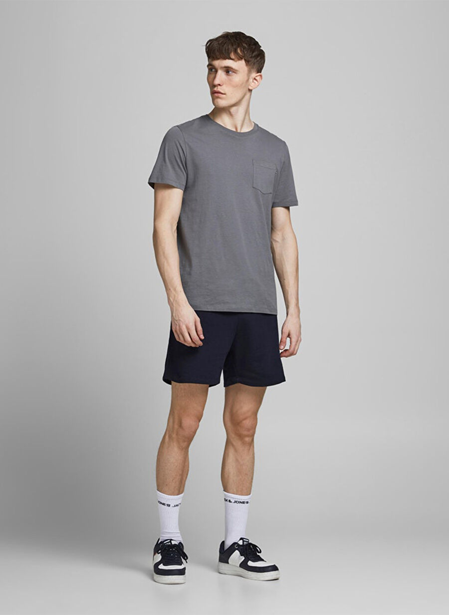 Jack & Jones 12182595_Jji Shark NormalBel Düz Lacivert Erkek Şort