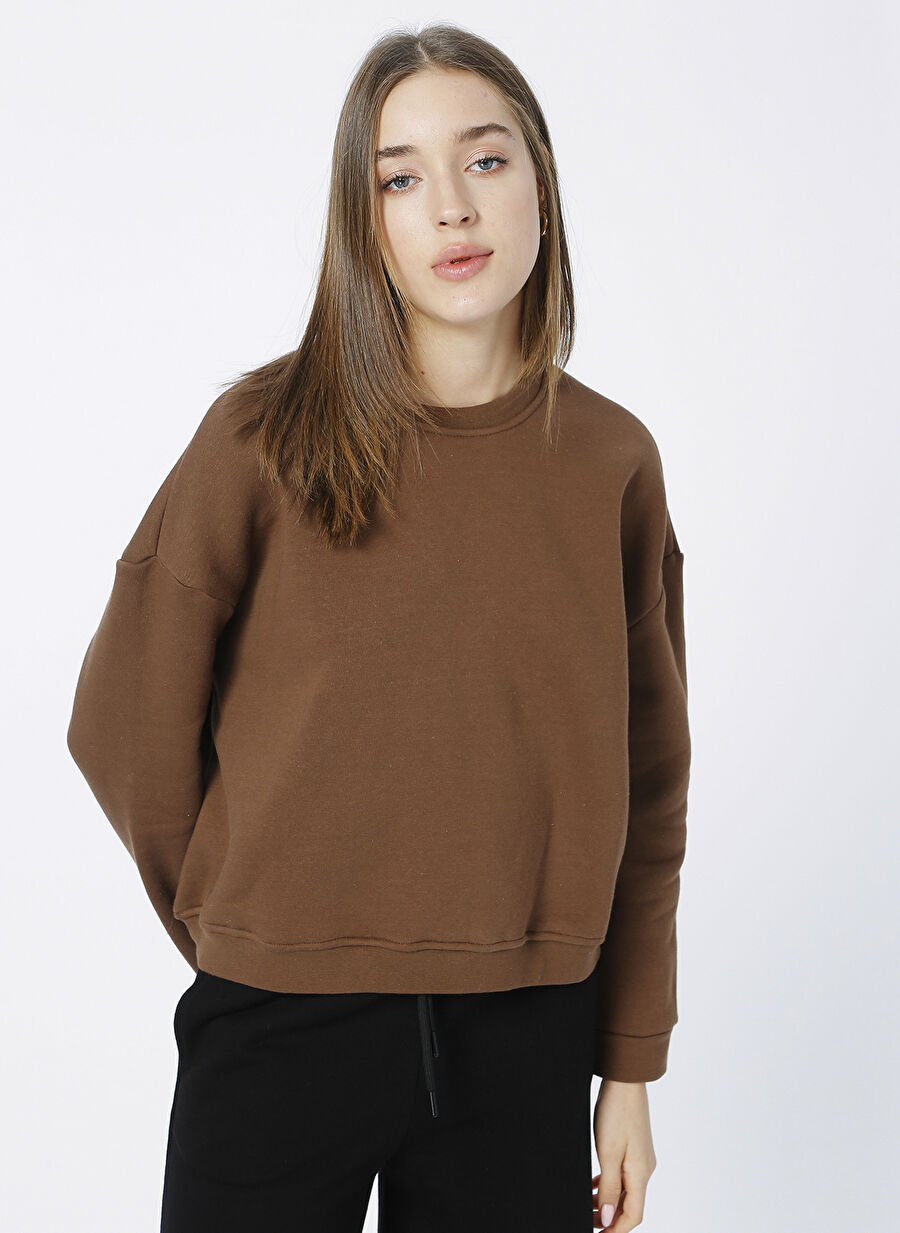 Fabrika Kahve Kadın Bisiklet Bol Sweatshirt