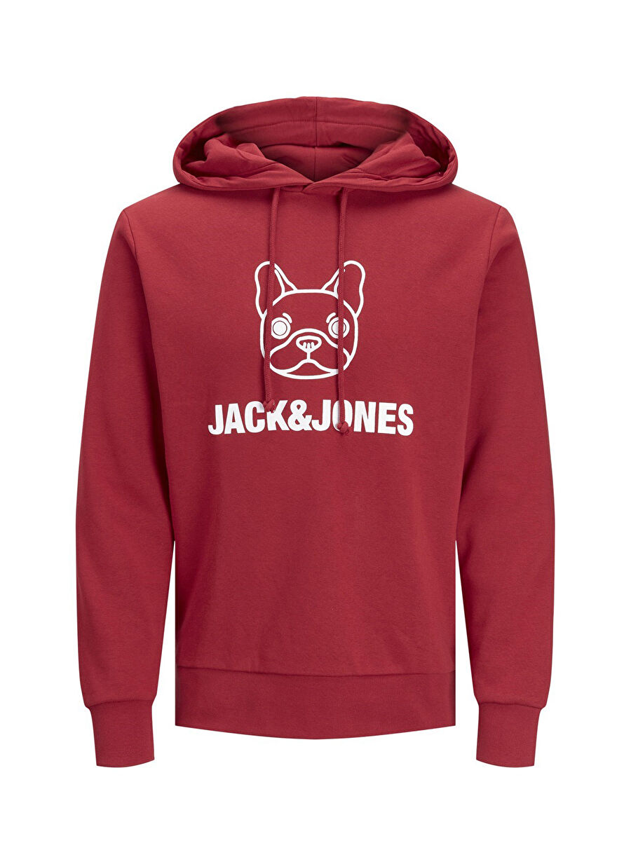 Jack & Jones Kırmızı Erkek Kapüşon Regular Fit Baskılı Sweatshirt 12201854_JCOKER SWEAT HOOD