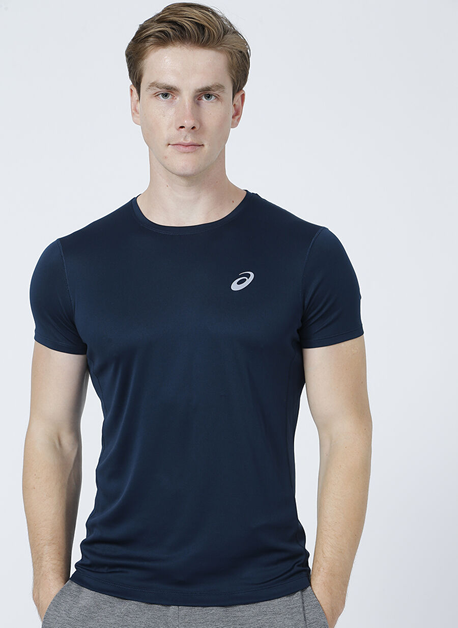 Asics 2011C341-401 CORE SS TOP Mavi Erkek O Yaka  Normal Kalıp Baskılı T-Shirt