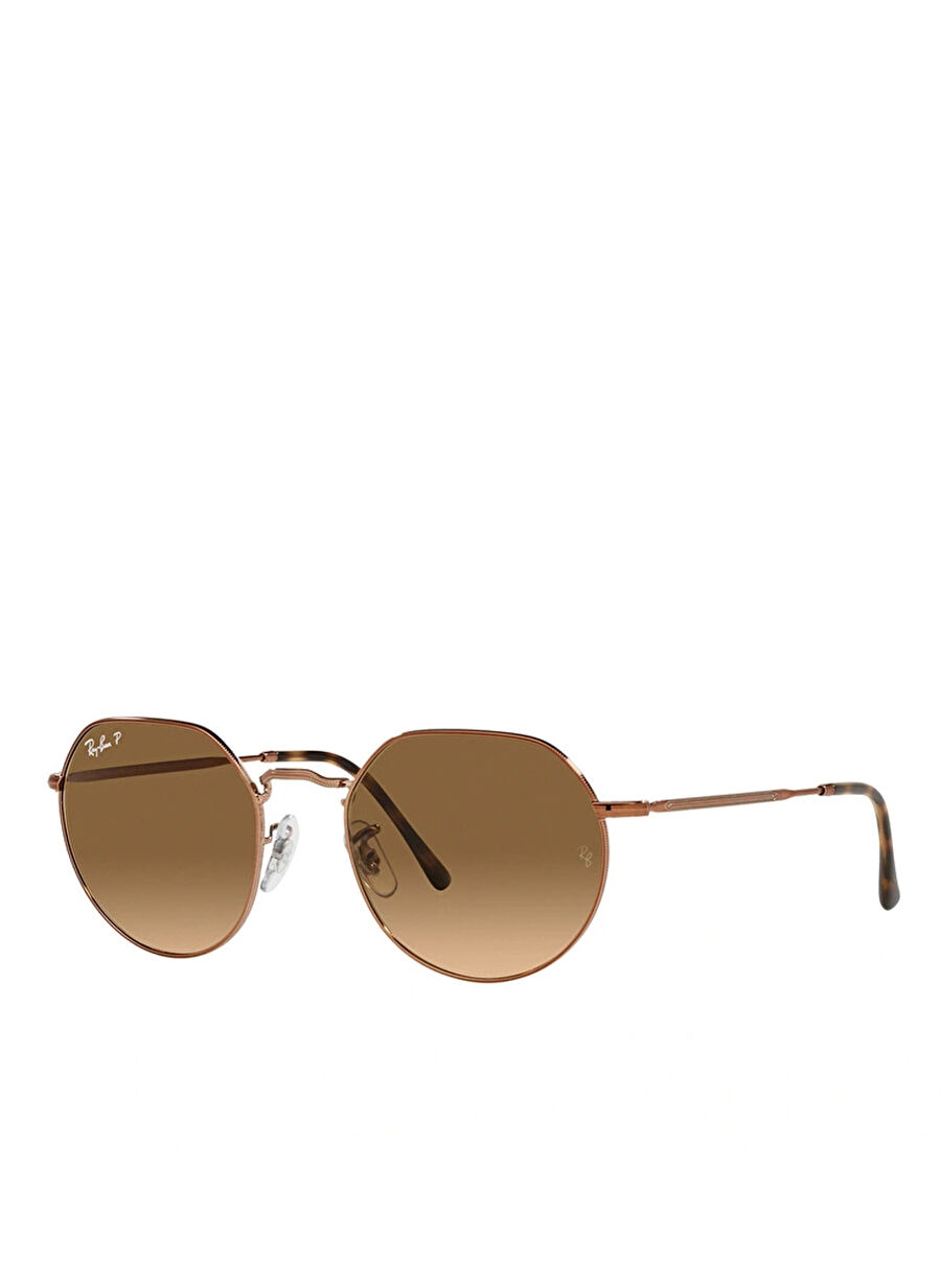 Ray-Ban Jack RB3565 Geometrik Bakır Unisex Polarize Güneş Gözlüğü