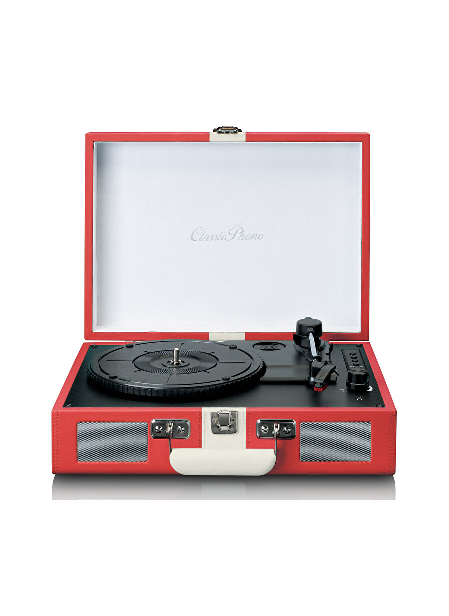 Lenco Classic Phono TT-110 Kırmızı Hoparlörlü Bluetoothlu Retro Pikap Plak Çalar