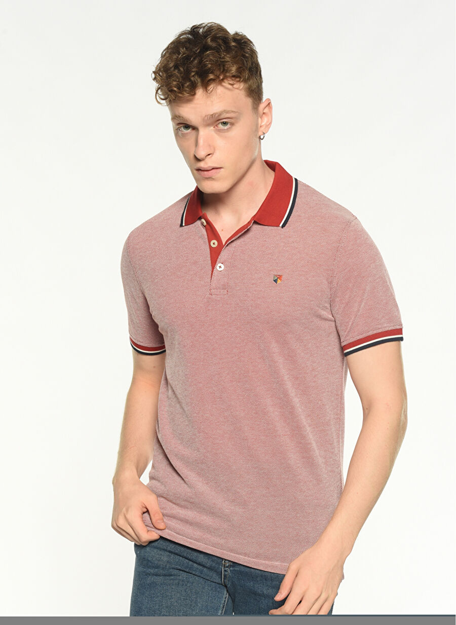 Jack & Jones Düz Koyu Kırmızı Erkek Polo T-Shirt 12169064_JPRBLUWIN POLO SS