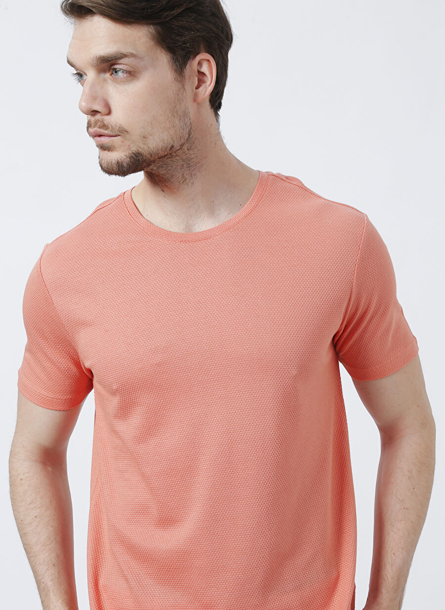 Pierre Cardin Piu Bisiklet Yaka Slim Fit Düz Pembe Erkek T-Shirt