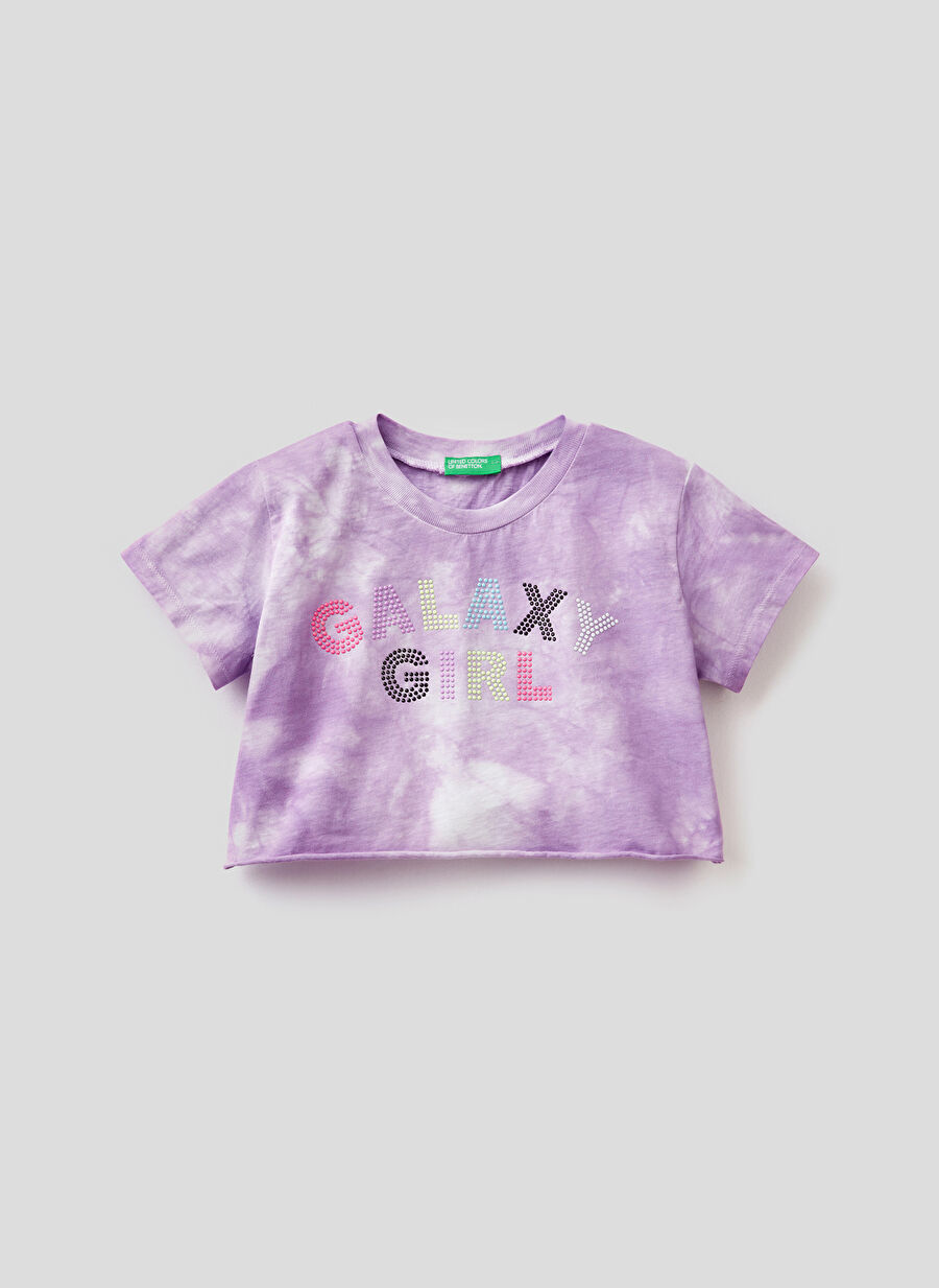 Benetton Lila Kız Çocuk T-Shirt 3085C102C