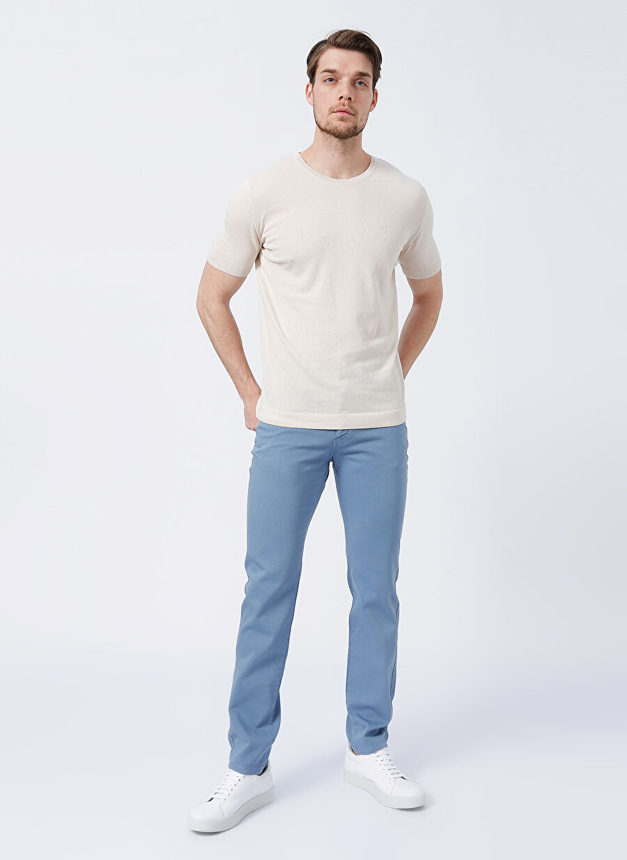 Privé 4BX012220004 Normal Bel Slim Fit Gri - Mavi Erkek Pantolon