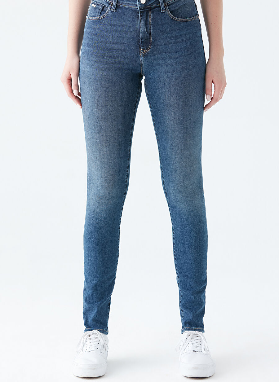 Mavi Normal Bel Düz Paça Normal Kadın Denim Pantolon M1049734745 MONA