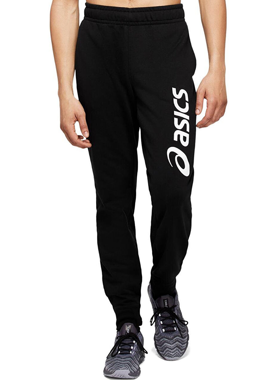 Asics 2031A977-005 ASİCS BİG LOGO SWEAT P Siyah - Turuncu Erkek Lastikli Paça Normal Kalıp  Eşofman Altı