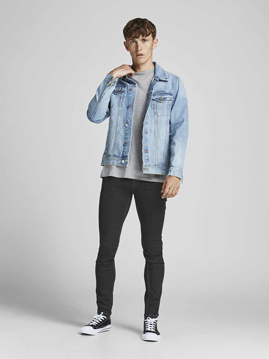 Jack & Jones Siyah Erkek Skinny Fit Denim Pantolon 12190857_JJILIAM JJORIGINAL AM 105