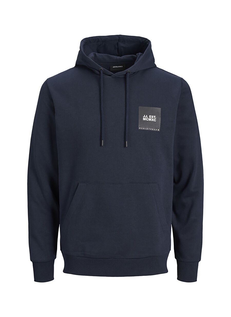 Jack & Jones Kapüşon Yaka Koyu Lacivert Erkek Sweatshırt 12213245_JJLOCK SWEAT HOOD