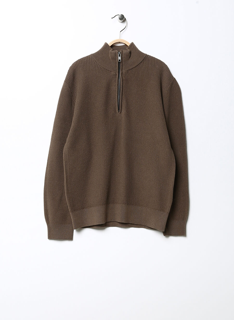 Lmtd Kahve Erkek Çocuk Atlet NLMNILAS LS HALF ZIP KNIT