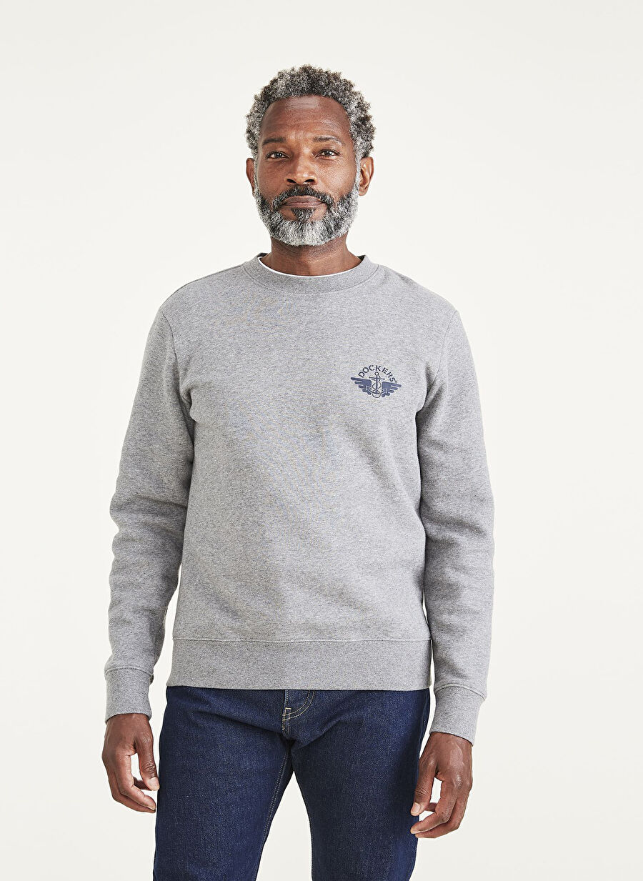 Dockers Regular Fit Gri Erkek Crewneck Sweatshirt A3199-0008