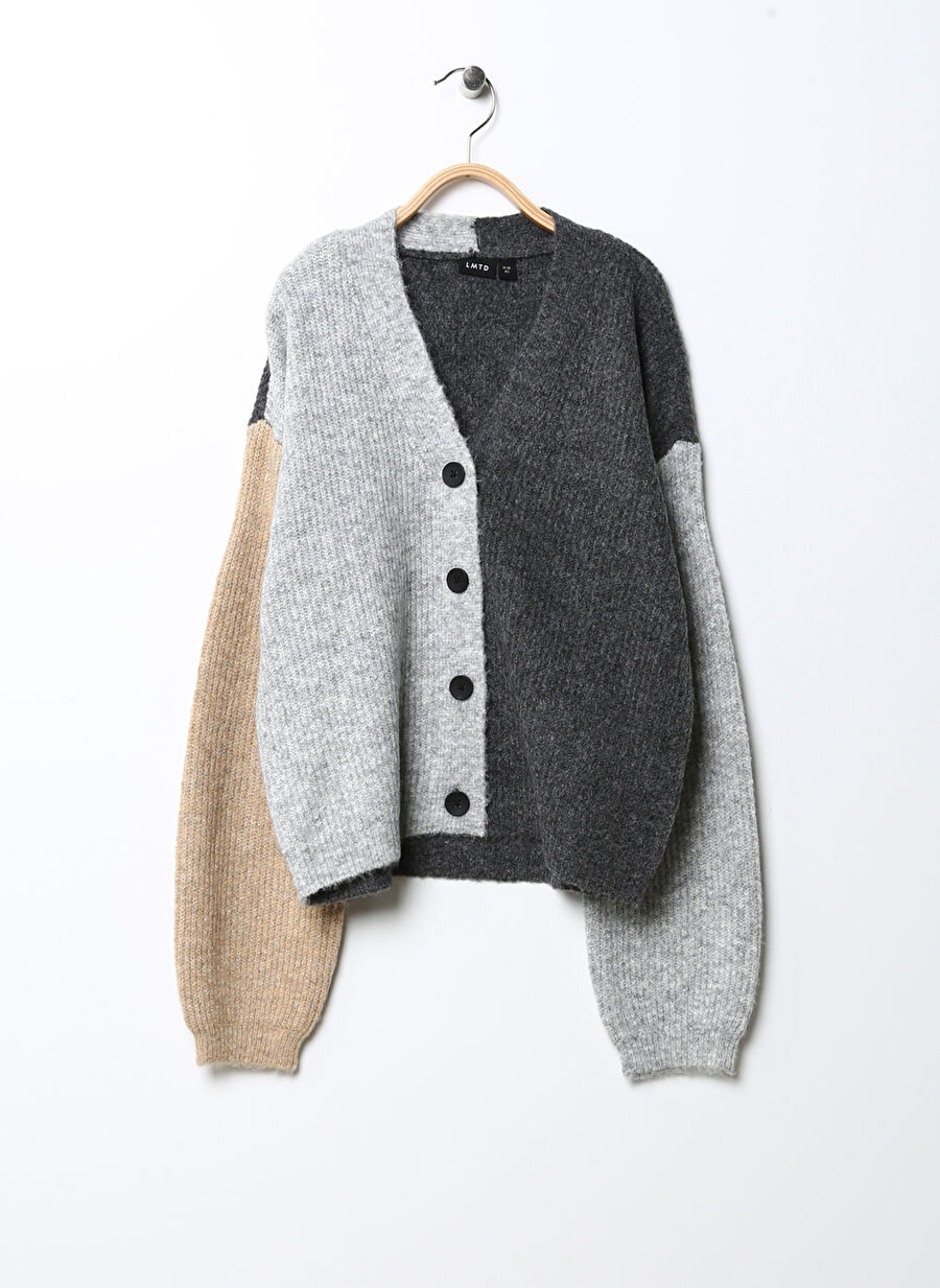 Lmtd Siyah Kız Çocuk Geometrik Atlet NLFRALLEN LS SHORT KNIT CARDIGAN