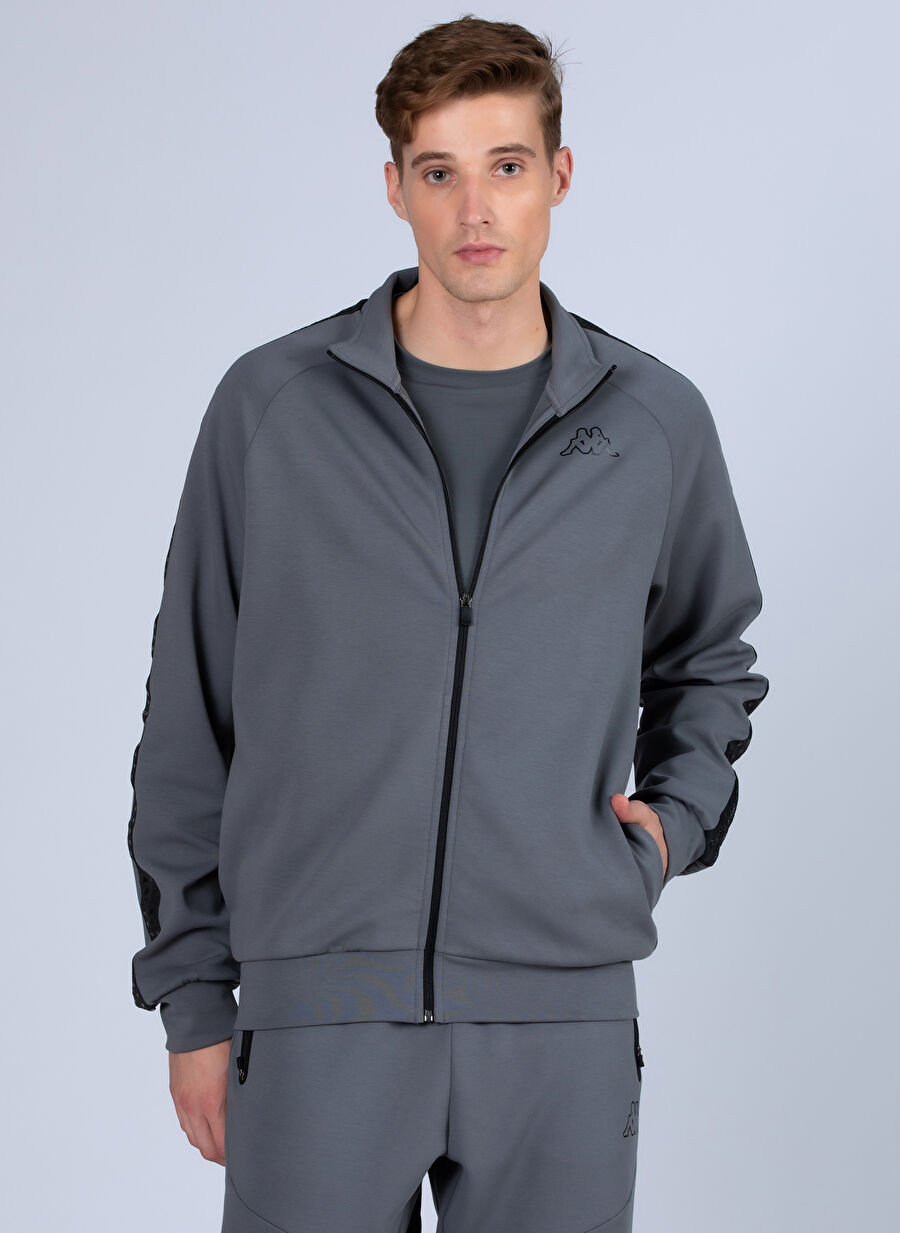 Kappa Gri Erkek Zip Ceket 371I61W LOGO BILLY TK