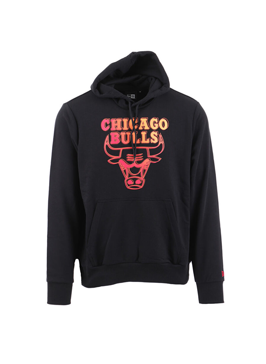 New Era 60284692-NBA NEON FADE HOODY CHIBUL Siyah Kapüşon Yaka Normal Kalıp Baskılı Erkek Sweatshirt