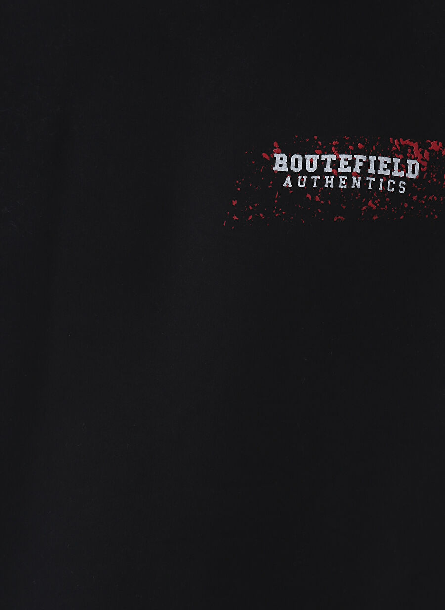 Routefield Siyah Erkek Yuvarlak Yaka Sweatshirt RFHIDE2223_HIDE