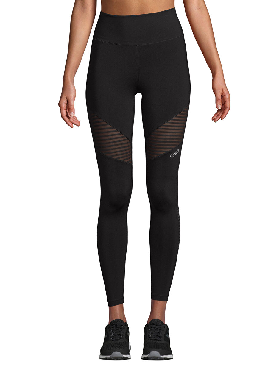 Casall 22502-901 Stripe Mesh High Wa Siyah Dar Kadın Tayt