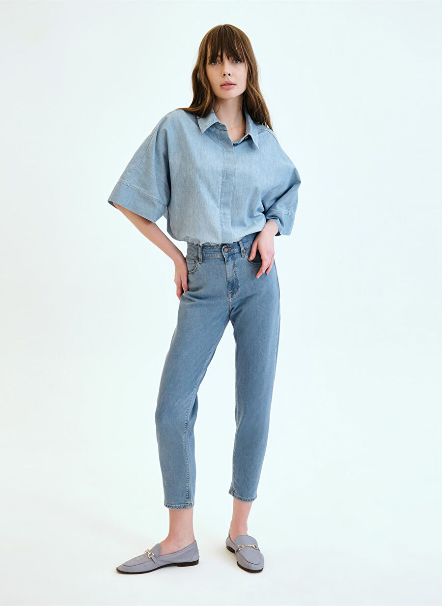 Denim Trip Açık İndigo Kadın Slim Fit Denim Pantolon DT10025 Açık Indigo