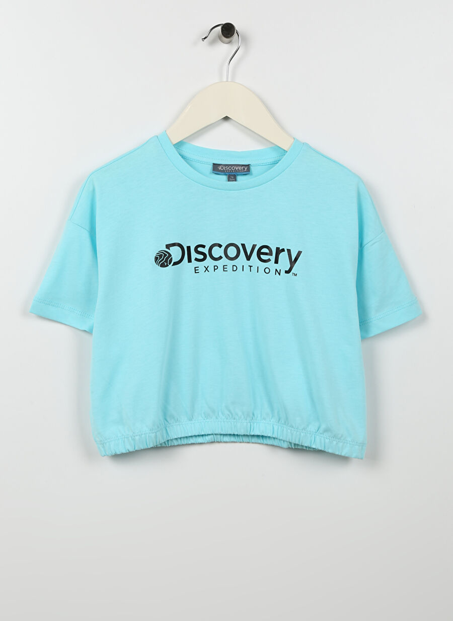 Discovery Expedition Mint Kız Çocuk Bisiklet Yaka Kısa Kollu Baskılı T-Shirt ZENTA GIRL