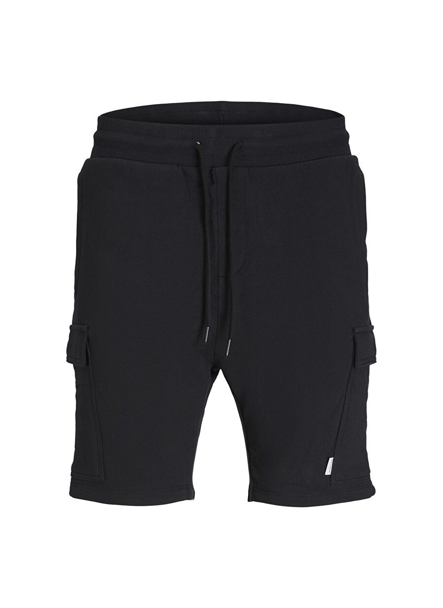 Jack & Jones Siyah Erkek Kargo Şort JPSTSHARK SWEAT CARGO SHORTS